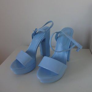 Aldo light blue patent pumps